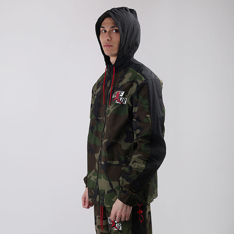 мужская зеленая куртка Jordan Jumpman Classics Camo Windbreaker CU2030-222 - цена, описание, фото 4